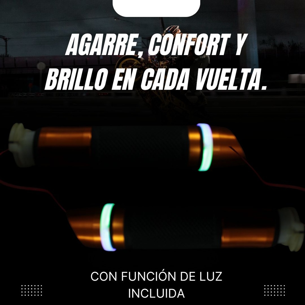 Juego De Puños Aluminio Para Moto Universal Con Luz Led