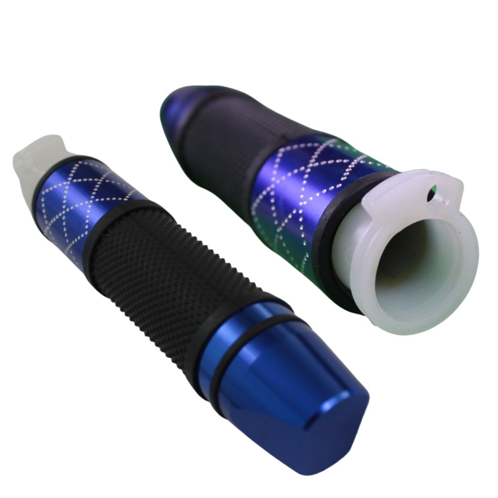 JUEGO DE PUÑOS PARA MOTOCICLETA UNIVERSAL ALUMINIO AZUL