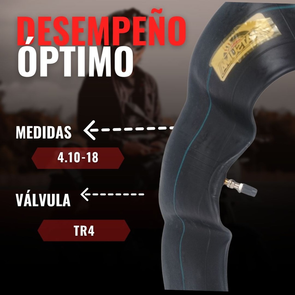 Cámara Moto 4.10-18 Marca Matsuma Válvula Tr4