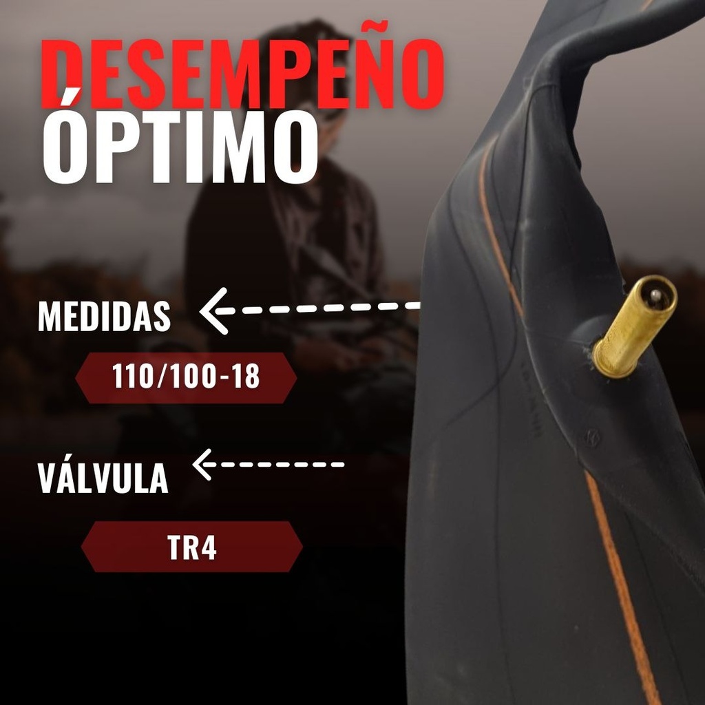 Cámara Marca  Motospeed 110/100-18  Válvula Tr4