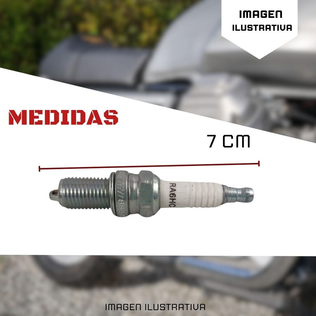 Bujía Champion Ra6hc Para Moto Estándar De Alto Rendimiento