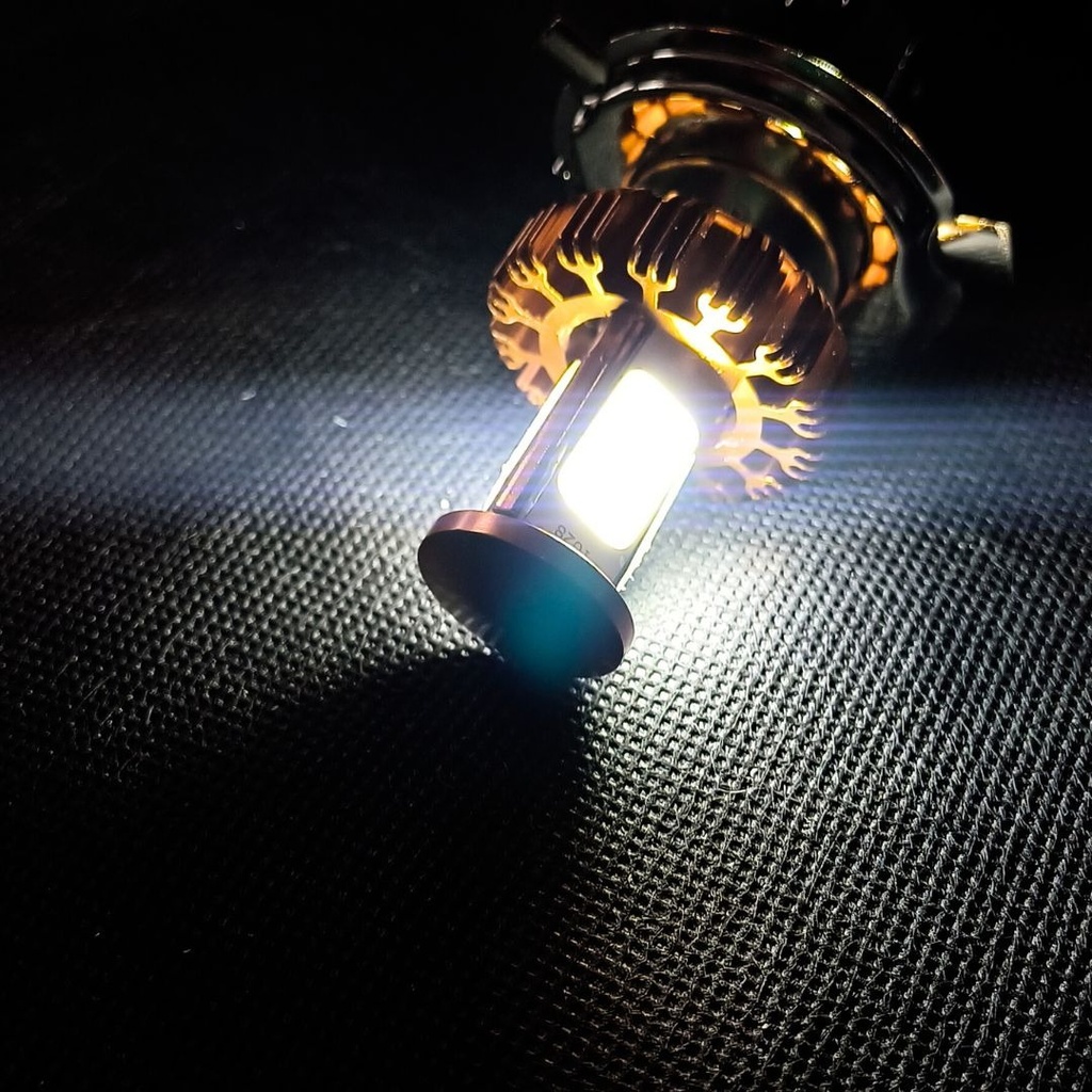 Foco De Motocicleta H4 Con Luz Led 4 Caras Alta Y Baja