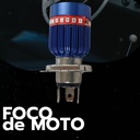 Foco Moto Base  H4 3 Led Blanco Efecto Rojo Y Azul