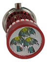 Foco Moto Base  H4 3 Led Blanco Efecto Rojo Y Azul