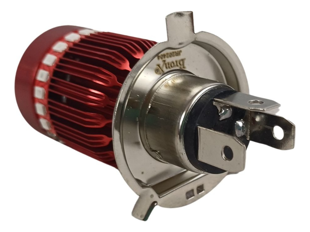 Foco Moto Base  H4 3 Led Blanco Efecto Rojo Y Azul