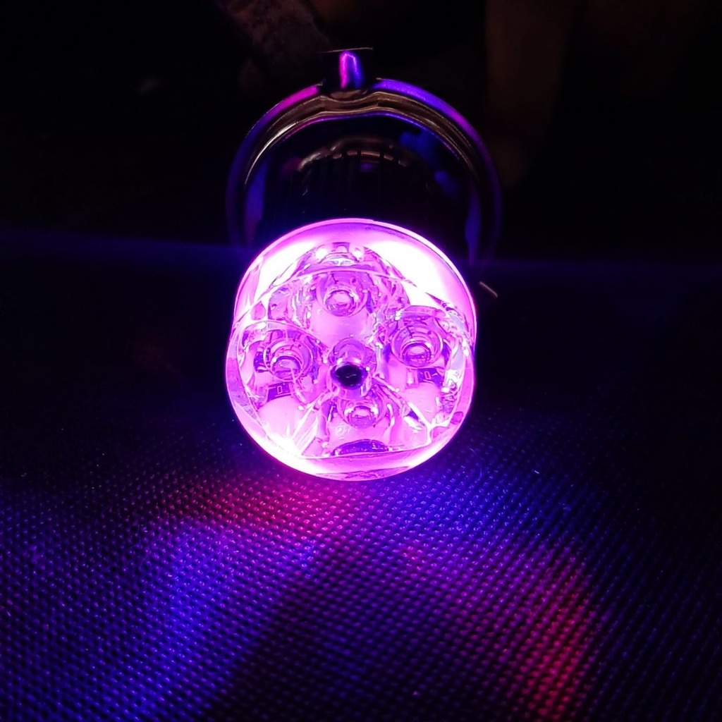 Foco Moto Bronx H4 3 Led Blanco/efecto Azul Y Rojo Aluminio