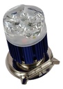 Foco Moto Bronx H4 3 Led Blanco/efecto Azul Y Rojo Aluminio