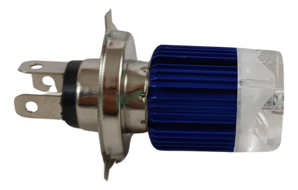 Foco Moto Bronx H4 3 Led Blanco/efecto Azul Y Rojo Aluminio