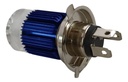 Foco Moto Bronx H4 3 Led Blanco/efecto Azul Y Rojo Aluminio