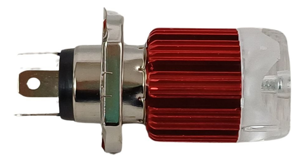 Foco Moto Bronx H4 3 Led Blanco/efecto Azul Y Rojo Aluminio