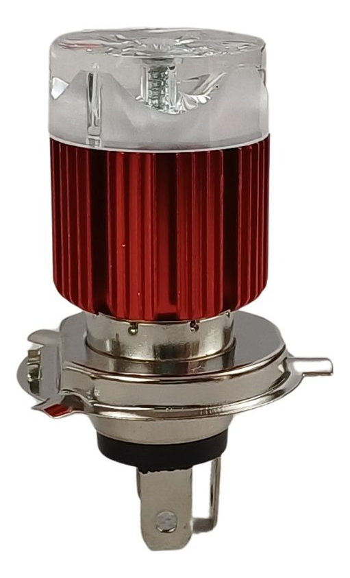 Foco Moto Bronx H4 3 Led Blanco/efecto Azul Y Rojo Aluminio
