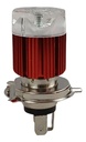 Foco Moto Bronx H4 3 Led Blanco/efecto Azul Y Rojo Aluminio