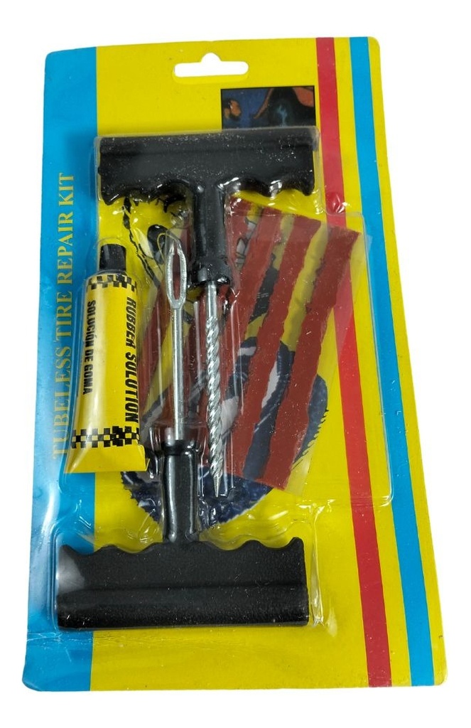 Kit Para Parchar Llantas Reparación Neumáticos Moto Auto