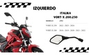 Espejo Italika 1 Pieza Der O Izq Vort-x 200, 250 2018-2024 Izquierdo