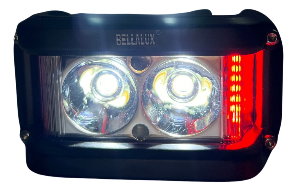 FARO AUXILIAR MOTO HYPERLED CON ALARMA LUZ ROJA 20W 4200LM