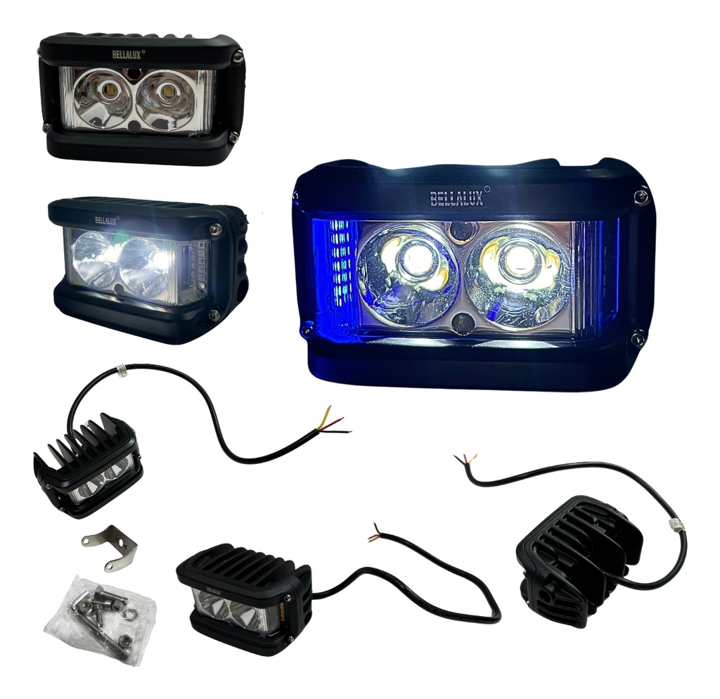 FARO AUXILIAR MOTO HYPERLED CON ALARMA LUZ AMARILLO 20W 4200L