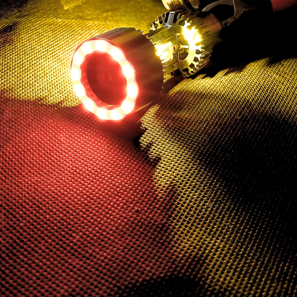 FOCO DE MOTO BRONX HB20 LED CSP BICOLOR BLANCO/AZUL