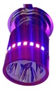 FOCO MOTO BASE PLATA H4 3 LED BLANCO EFECTO AZUL Y ROJO