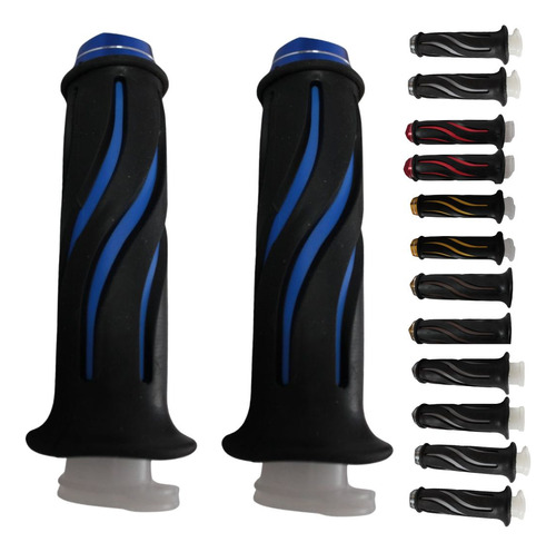 JUEGO DE PUÑOS PARA MOTO MARCA MATSUMA ALUMINIO COLOR AZUL