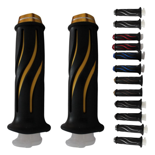 JUEGO DE PUÑOS PARA MOTO MARCA MATSUMA ALUMINIO COLOR DORADO