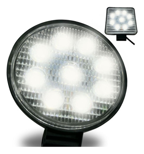 FARO 9 LED REDONDO 12V CASCARA ALUMINIO JGO/2PZ