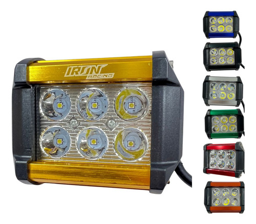 FARO AUX HIPERLED IR-1810 8-80V 18W 1200LM DORADO