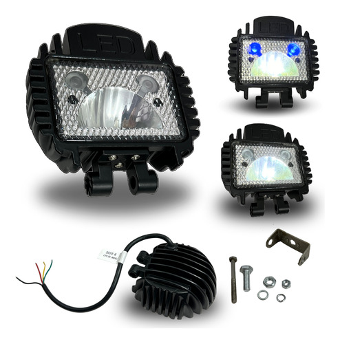 FARO AUX LED P/ATV OJO DIABLO/ANGEL 900LM AZUL/ROJ
