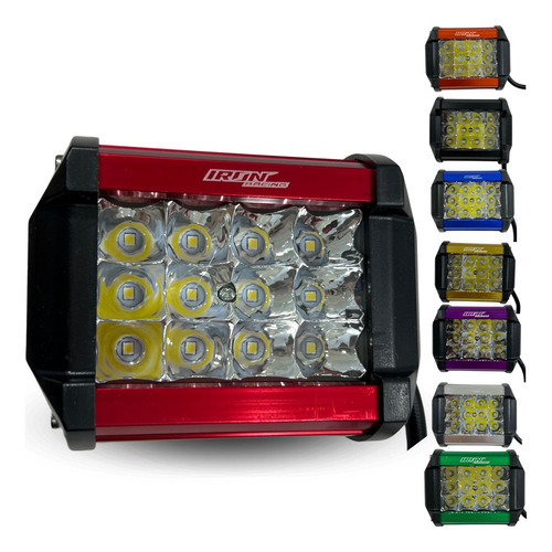 FARO AUX. HYPERLED 36W 7000K 2400LM ROJO