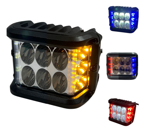 [ENFOB-3216-1633M] FARO AUXILIAR MOTO HYPERLED CON ALARMA LUZ AMARILLO 3600LM