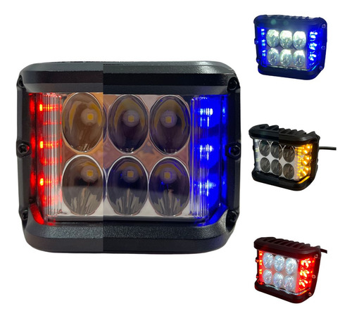 [ENFOB-3216-1633B] FARO AUX. HYPERLED C/ALARMA LUZ AZUL ROJO 3600LM