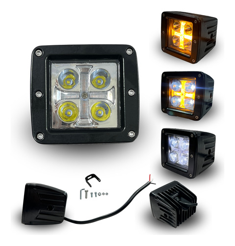 FARO LED 4LED BLANCO 8 COLOR,ESTROBO