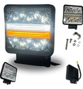 FARO LED CUADRADO 22LED BLANCO 12 COLOR,ESTROBO