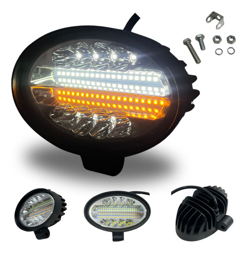 [EN-FL08] FARO LED ELIPTICO 28LED ESTROBO BLANCO 20 COLOR 1PZA