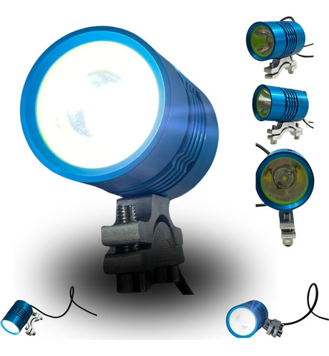 FARO LED P/MOTO LUZ BLANCA CUERPO AZUL 10W