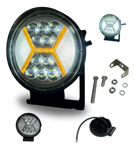 [EN-FL06] FARO LED REDONDO 22LED BLANCO 12 COLOR ESTROBO 1PZA