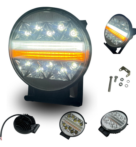 FARO LED REDONDO 24LED BLANCO 15 COLOR ESTROBO 1PZA