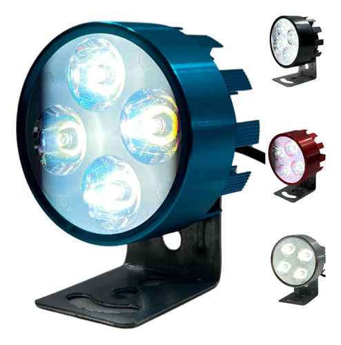 FARO MOTO REDONDO 4/3W CARCAZA AZUL 5.5CM