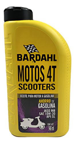 ACEITE BARDAHL MOTOS 4T 10W-30 SL .946ML  =507046