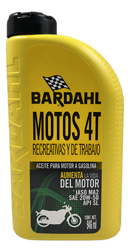 ACEITE BARDAHL MOTOS 4T 20W50 950ML=BARDAHL-12371