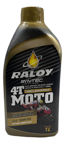 ACEITE RALOY SINTETICO PLATINUM MOTO 4T 15W50 1L