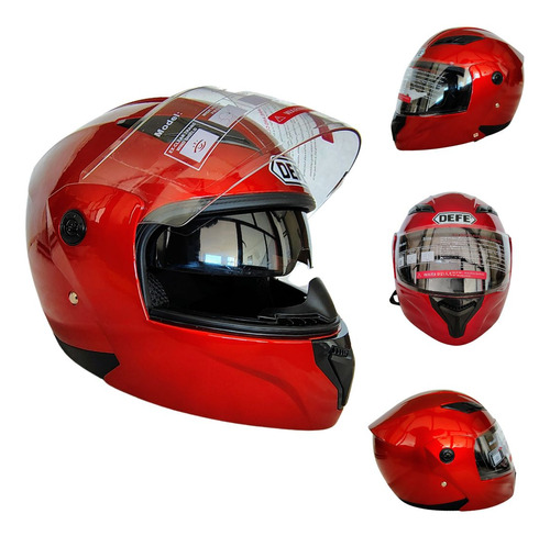 CASCO ABATIBLE RACING DOBLE MICA ROJO (XL) DOT