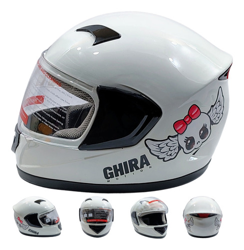 CASCO CERRADO GRAFICO INFANTIL BLANCO M-L