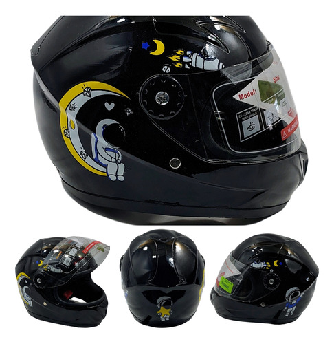 CASCO CERRADO NEGRO INFANTIL M-L
