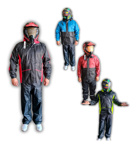 IMPERMEABLE CON PANTALON ROJO XL