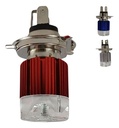 FOCO MOTO BRONX H4 3 LED BLANCO ALUMINIO BASE ROJA
