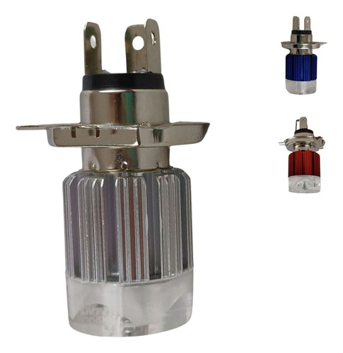 FOCO MOTO BRONX H4 3 LED BLANCO ALUMINIO BASE PLATA