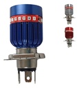 FOCO MOTO BASE AZUL H4 3 LED BLANCO EFECTO ROJO Y AZUL