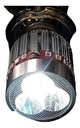 FOCO MOTO BASE PLATA H4 3 LED ESTROBO BLANCO EFECTO AZUL Y ROJO