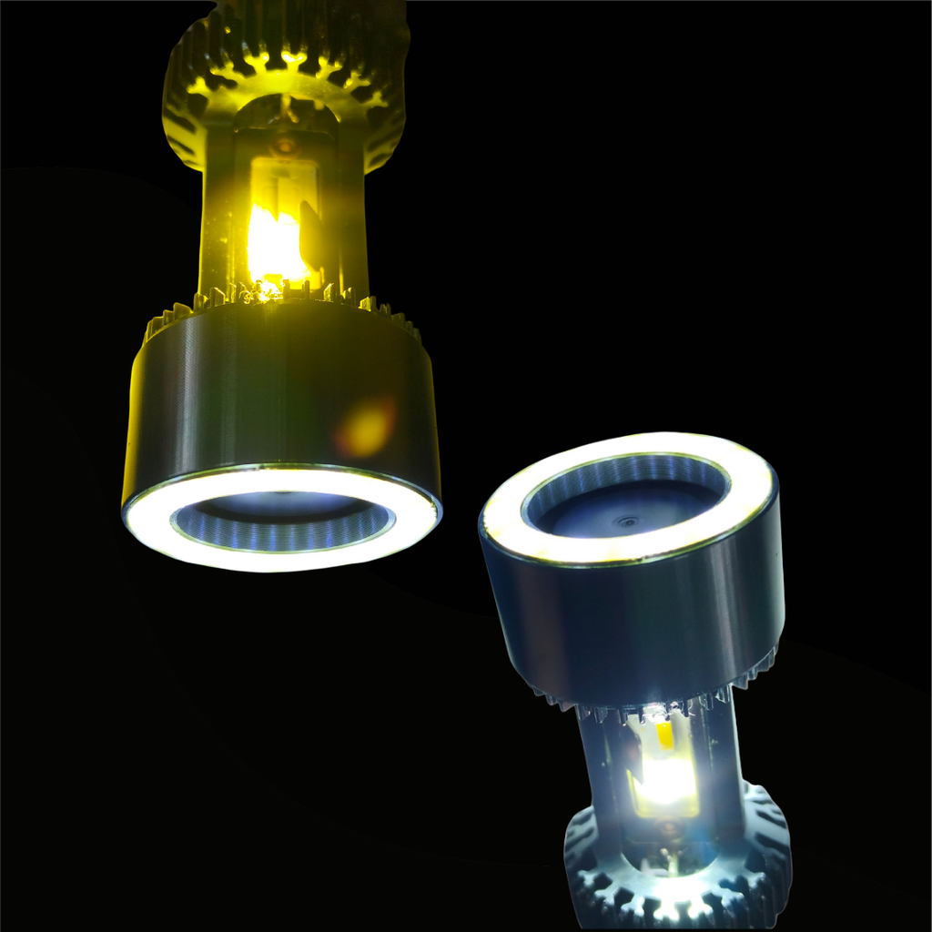 FOCO DE MOTO BRONX H4 4 LED CSP BICOLOR BLANCO/AMARILLO CON VENTILADOR