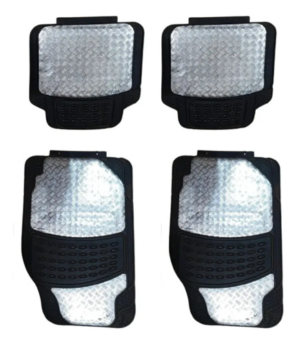 TAPETE METALIZADO CROMO C/HULE 4 PZ